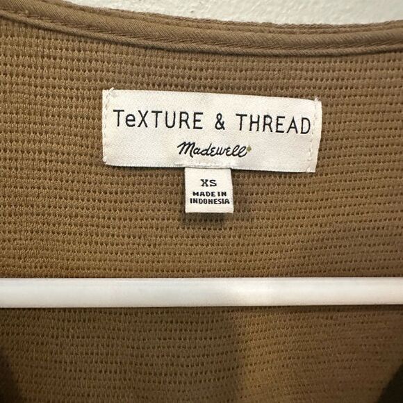 Madewell texture and thread long sleeve tie front top - Picture 4 of 4